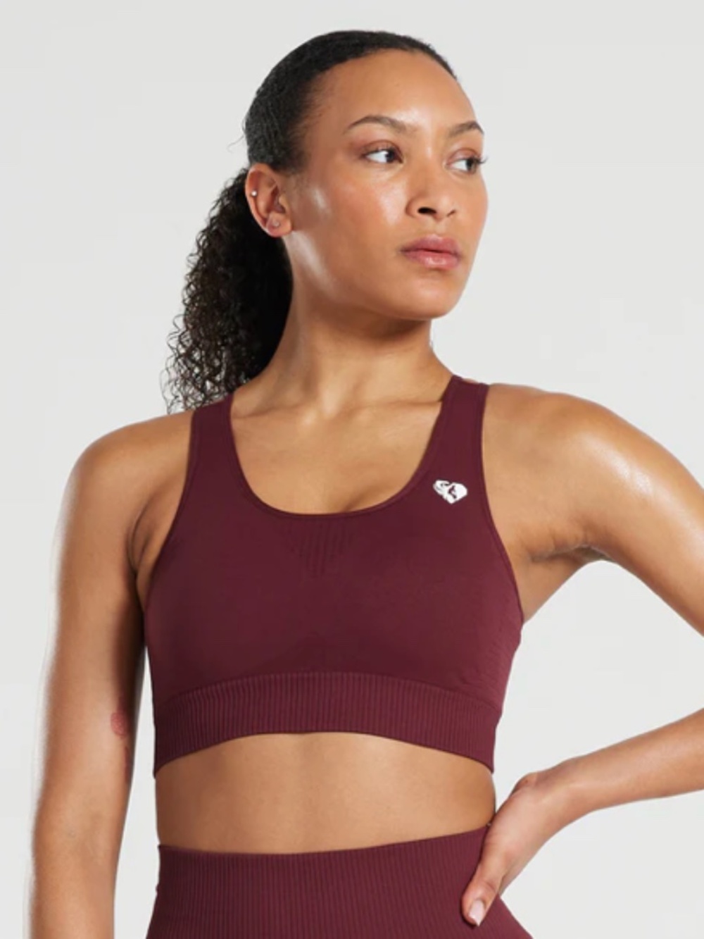 Women's Best Dark Cherry Set NWT, Sports Bra & Cycling Shorts, Size L